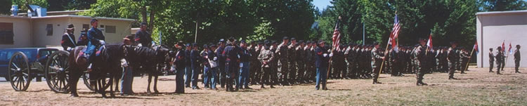 Lieutenant Morris and Heritage of the 10th New York participate in a reactivation ceremony at Fort Lewis