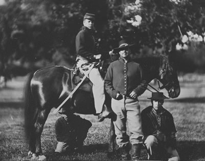 "Graduates of the Rough School of War". Reproduction of an original 10th New York photograph.